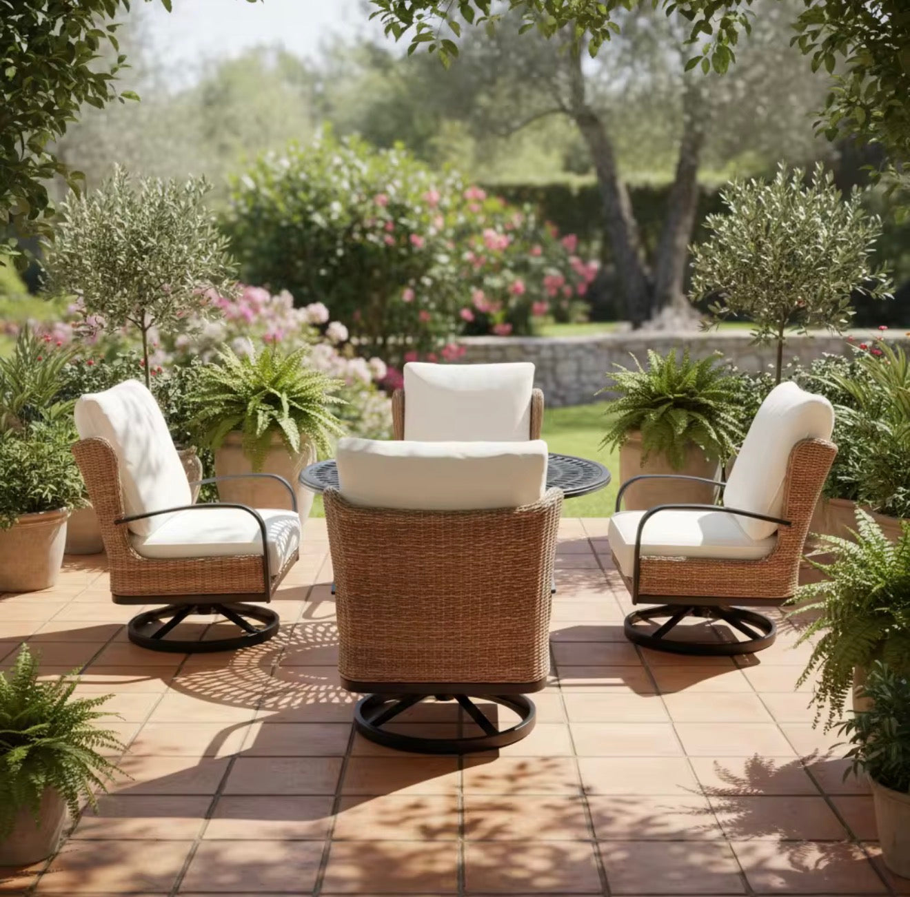 Casa Milano – Riviera Wicker Swivel Outdoor Dining Set