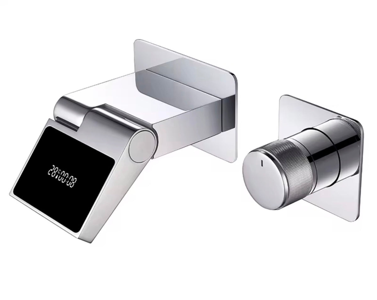 Ravello Digital Display Wall-Mounted Waterfall Faucet