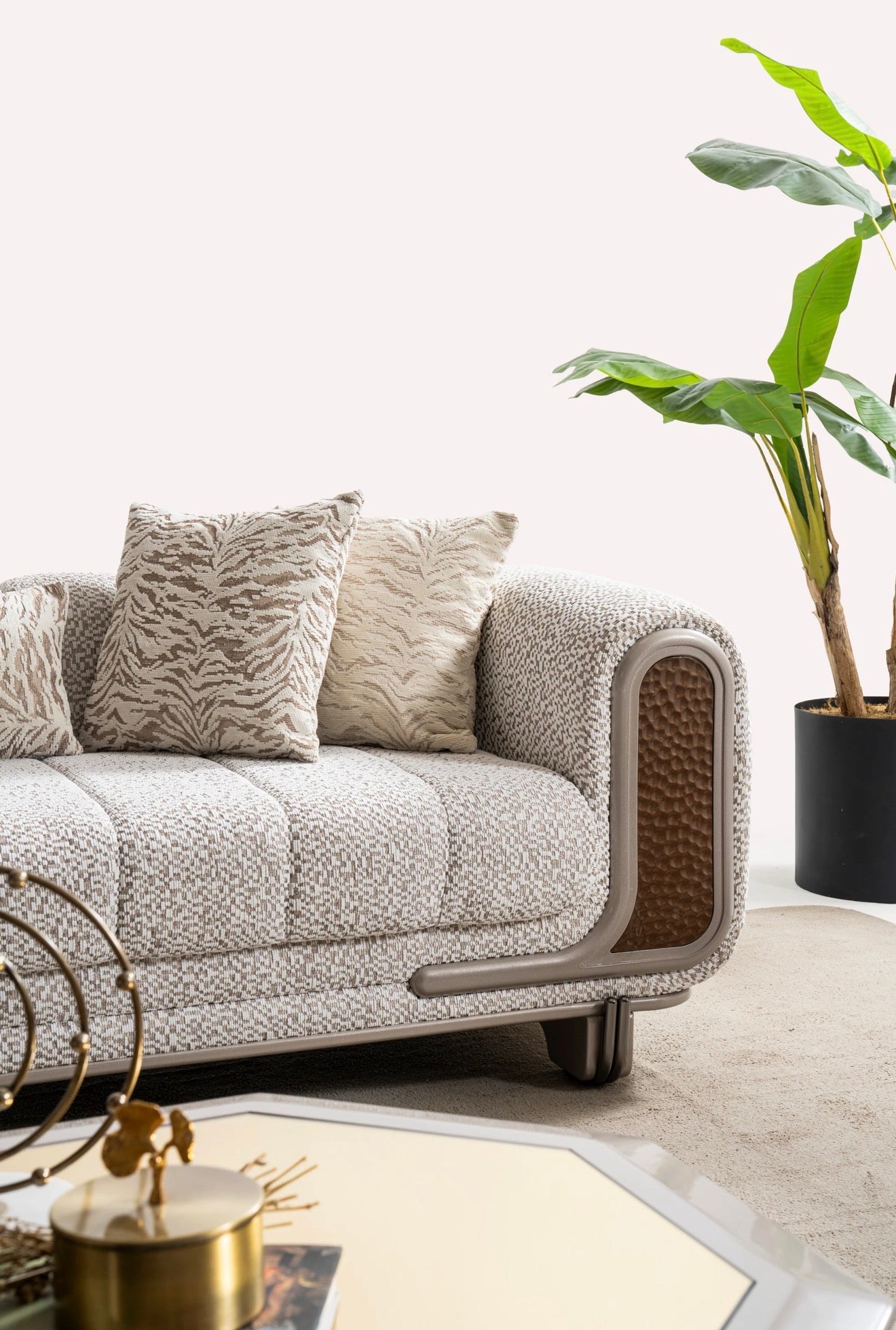 Casa Milano - Lora Luxury Living Room Set – Textured Fabric Design