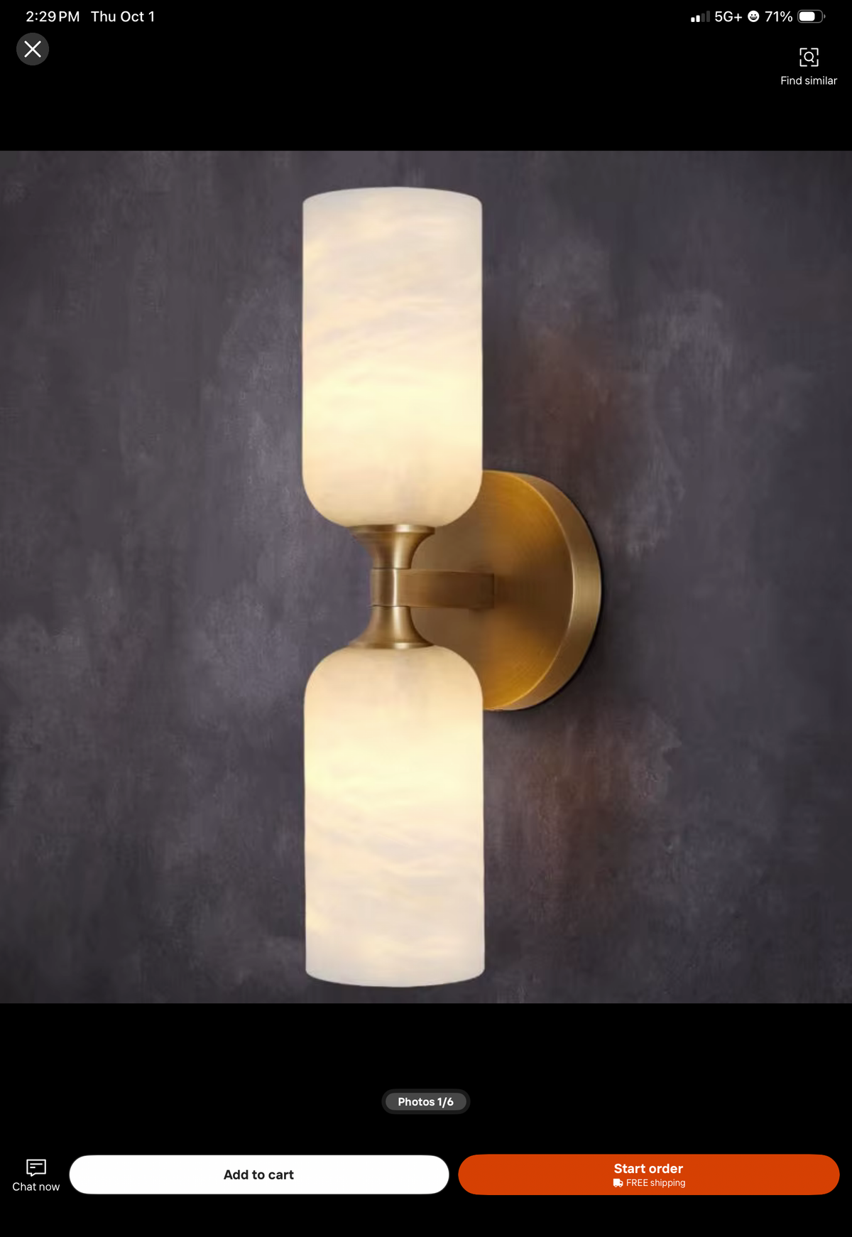 Marcella Double Marble Wall Sconce