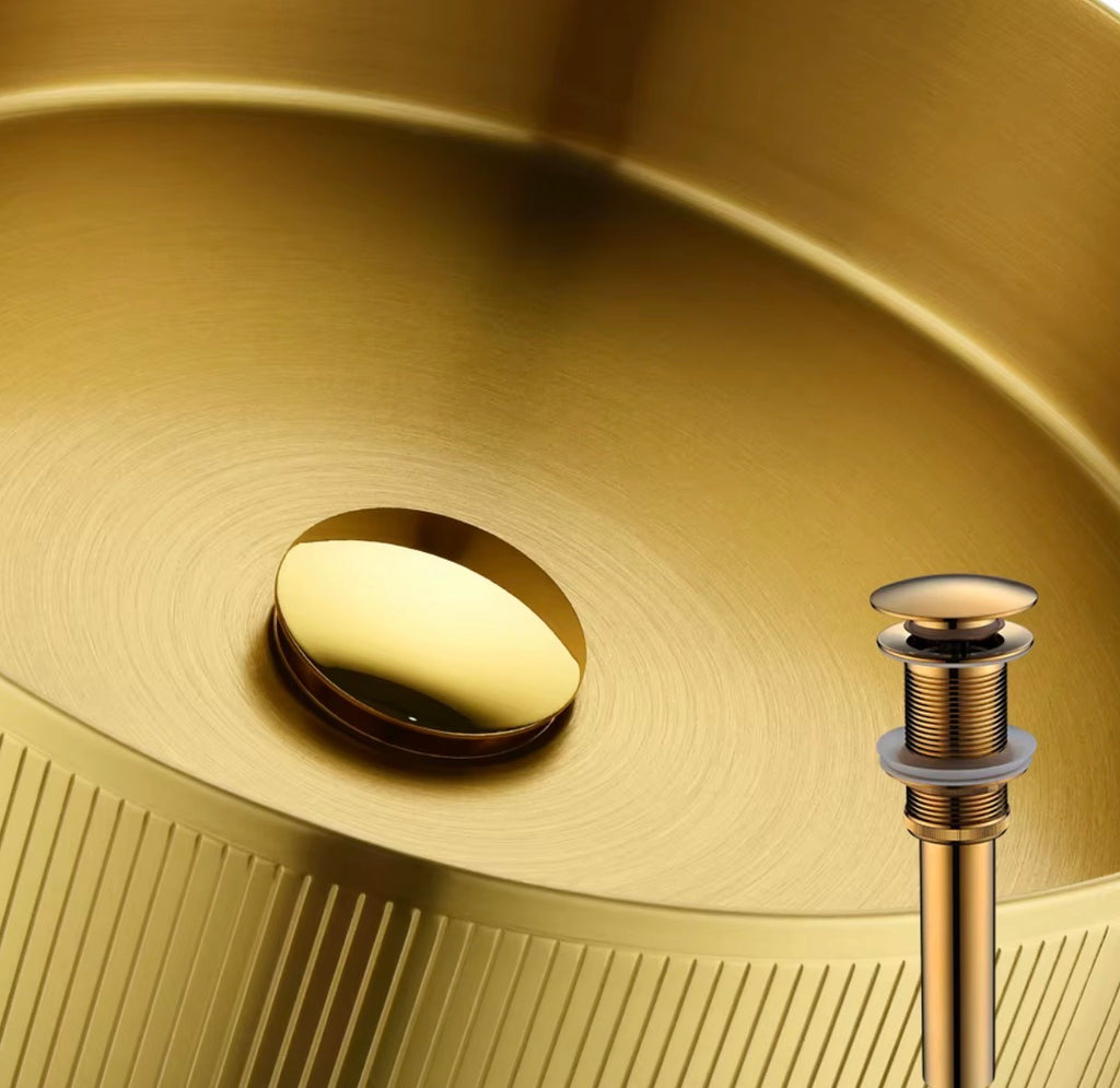 Alessandro Fluted Gold Stainless Steel Vessel Sink
