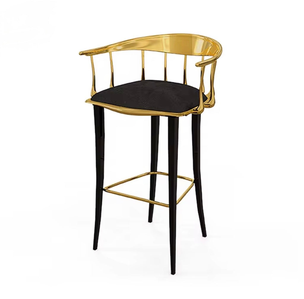 Casa Milano – Aurelia Brass & Black Luxury Bar Stool