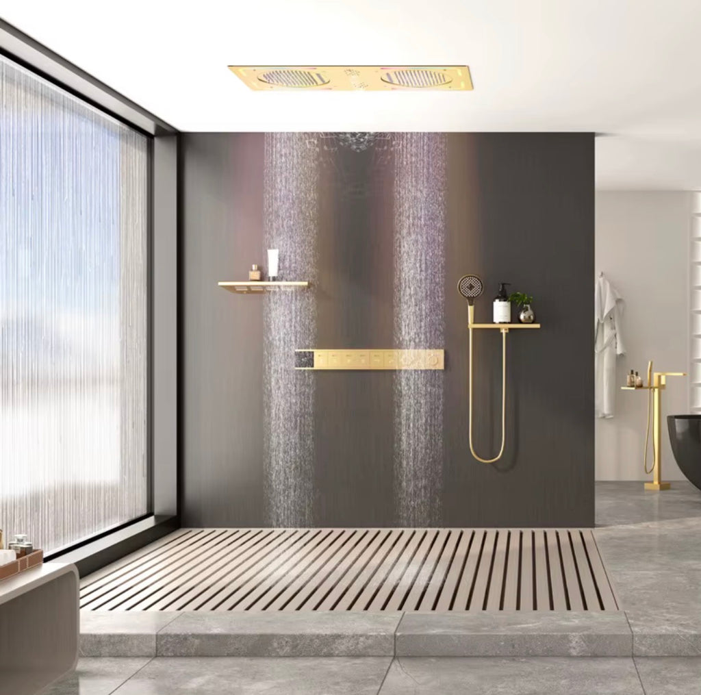 LUCIANO 6-FUNCTION THERMOSTATIC DUAL RAIN SHOWER SYSTEM