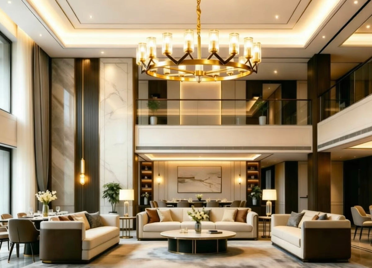 Vittoria Black & Gold Glass Chandelier