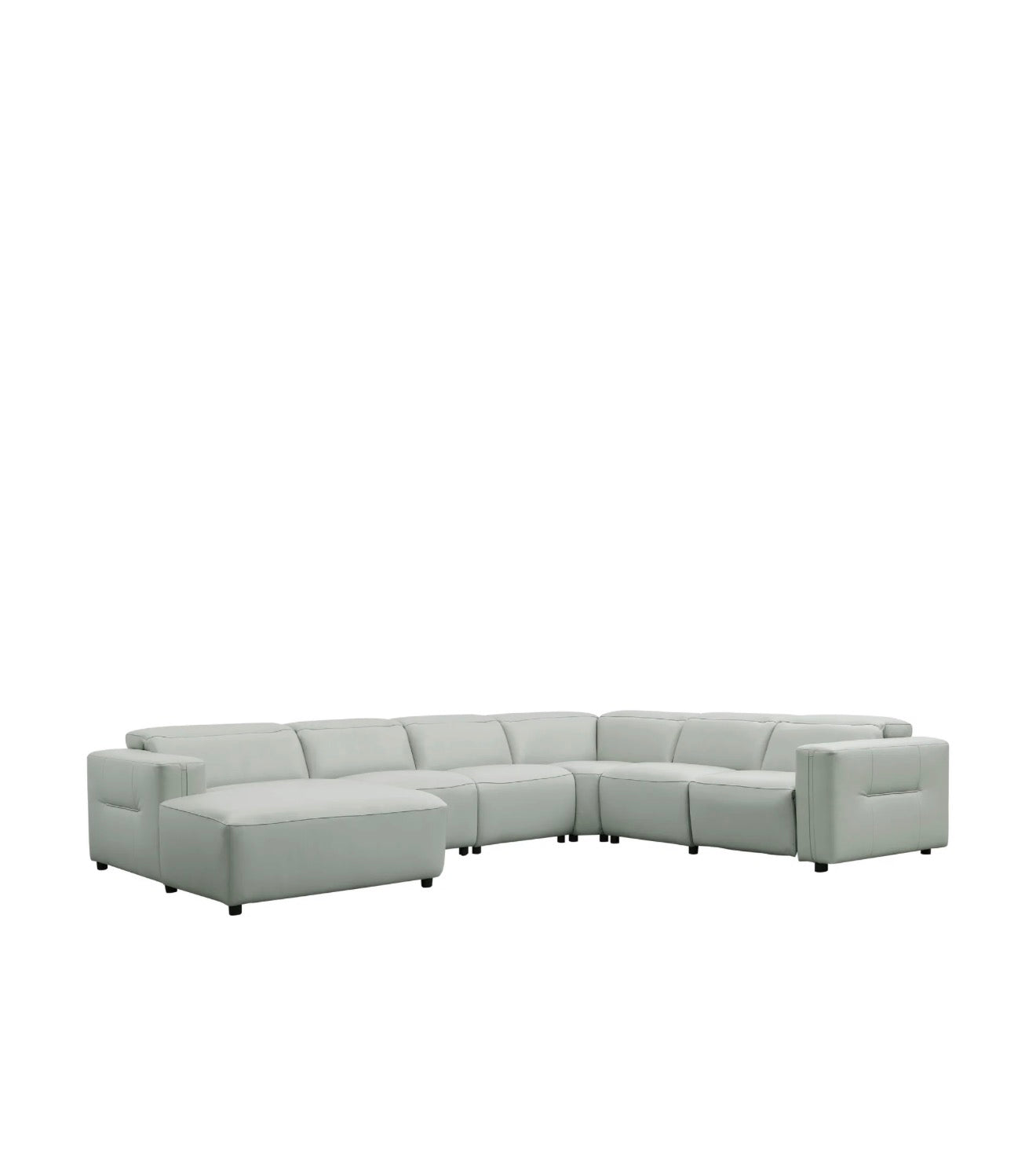 Casa Milano Noelia Italian Leather Power Reclining Sectional with Chaise
