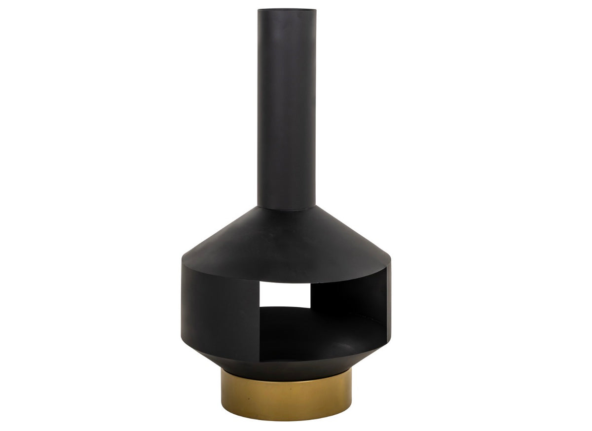 Quinn Black & Gold Outdoor Chiminea