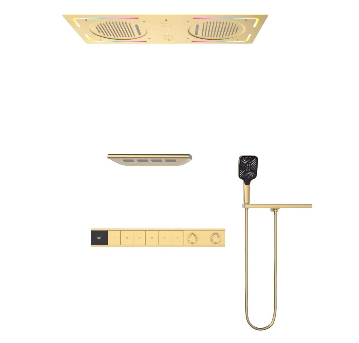 LUCIANO 6-FUNCTION THERMOSTATIC DUAL RAIN SHOWER SYSTEM