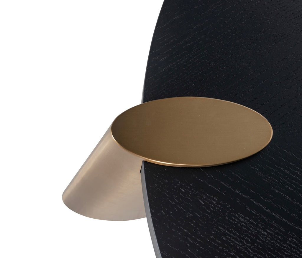Brody Charcoal Oak & Brushed Gold Nesting Coffee Table Set of 2