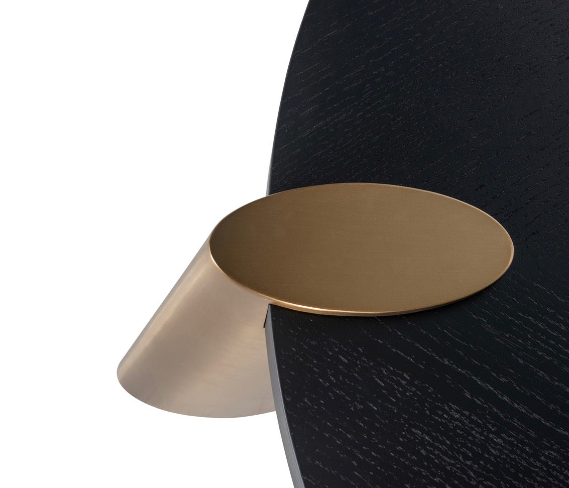 Brody Charcoal Oak & Brushed Gold Nesting Coffee Table Set of 2