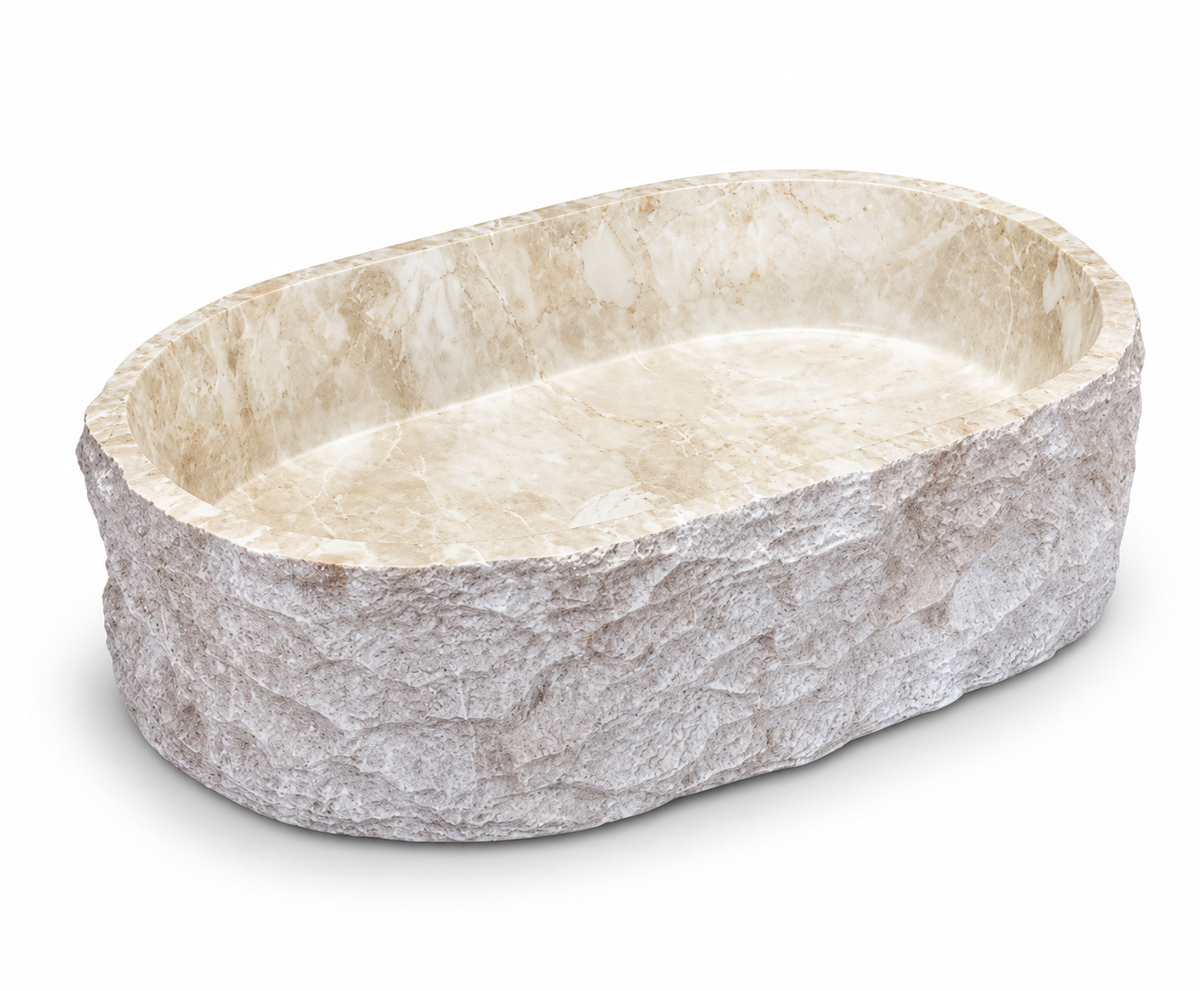 AURELIA SCULPTED ARTIFICIAL STONE RESIN VESSEL SINK