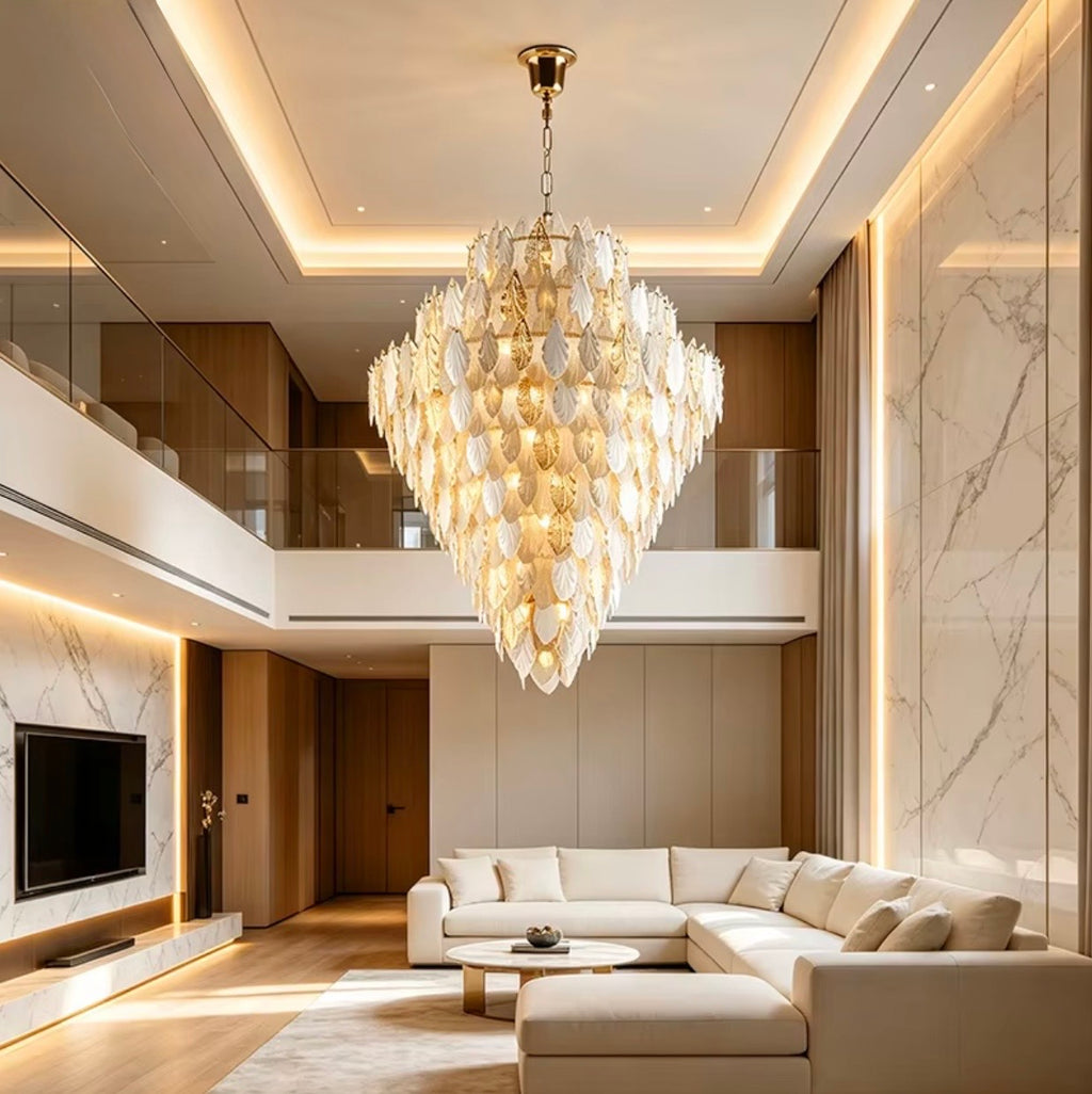 Lucienne Crystal Leaf Chandelier.