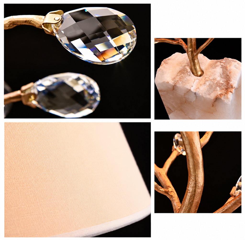 Fiorella Crystal Branch & Marble Table Lamp