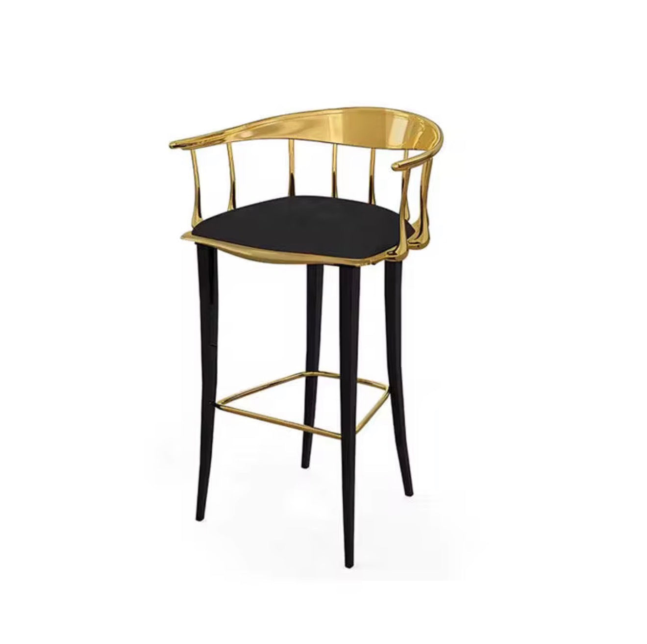 Casa Milano – Aurelia Brass & Black Luxury Bar Stool