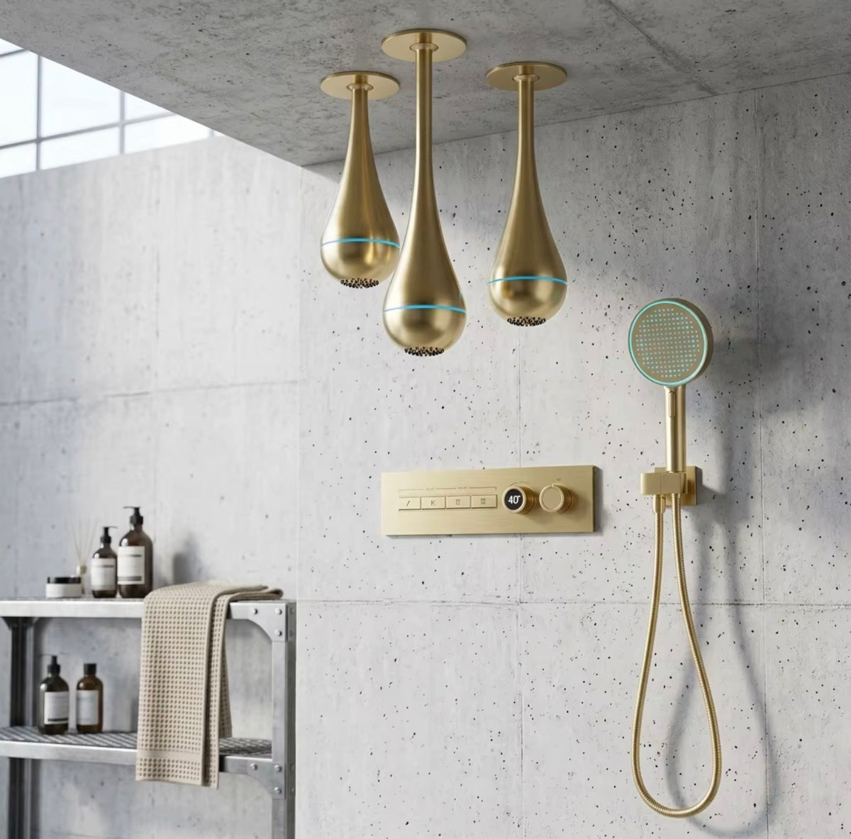 BELLINI 4-FUNCTION LED WATER-DROPLET SHOWER SYSTEM