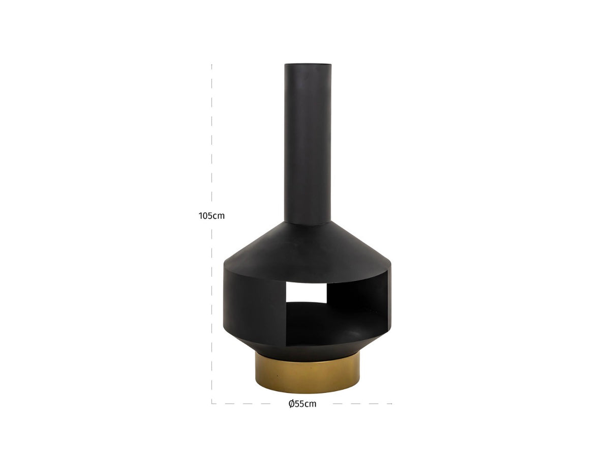 Quinn Black & Gold Outdoor Chiminea