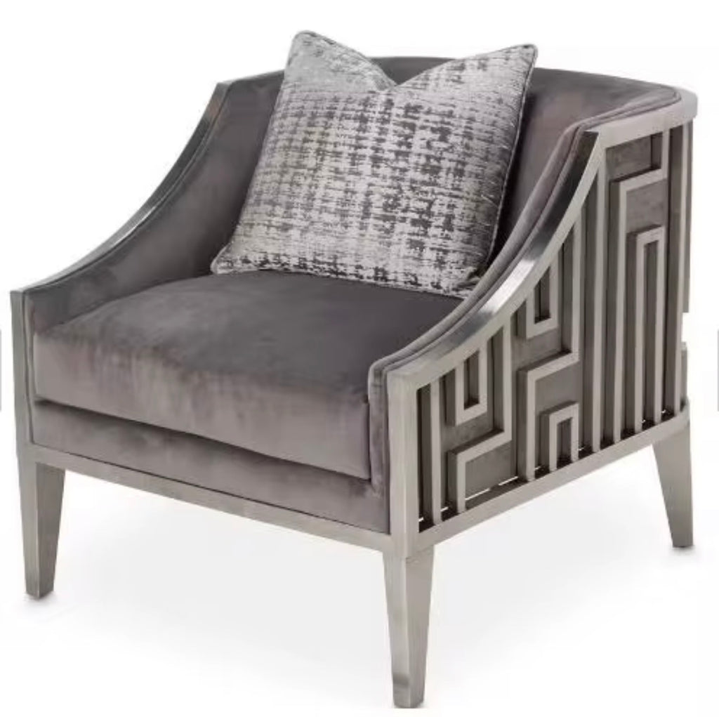 Casa Milano – Vienna Chrome Velvet Accent Chair