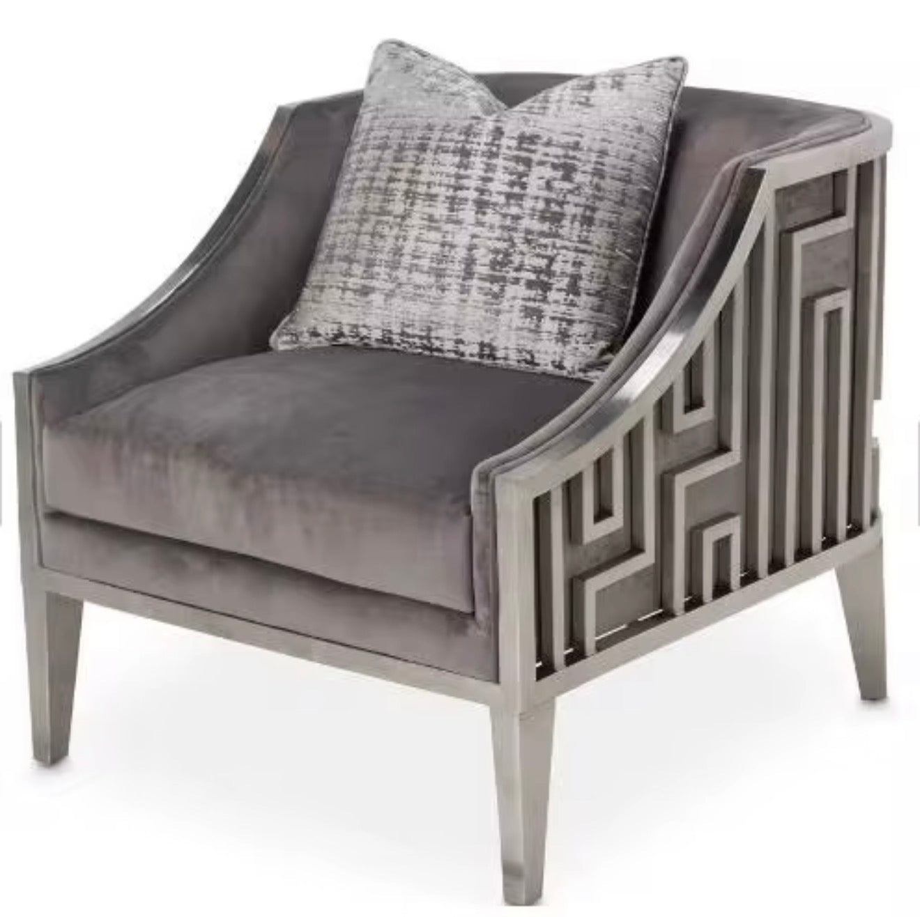 Casa Milano – Vienna Chrome Velvet Accent Chair