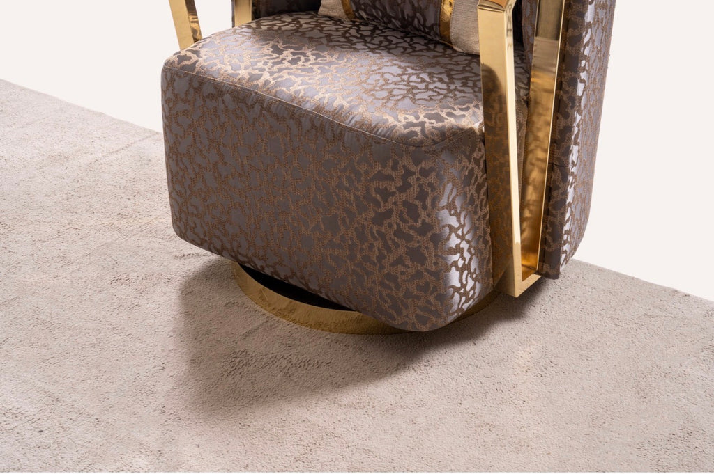 Casa Milano Diamond Collection Luxury Sofa Set with Gold Accents