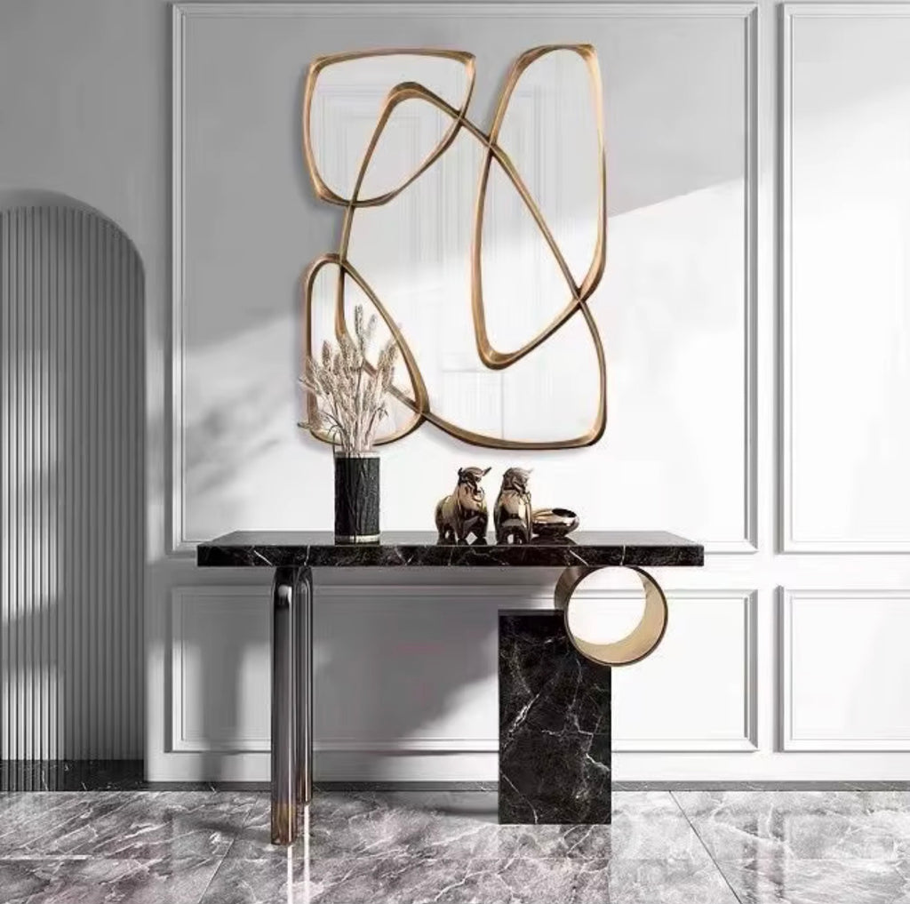 Asymmetrical Gold Wall Mirror