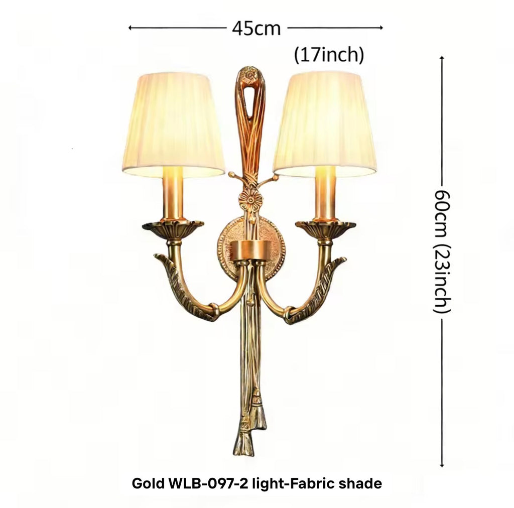 Monaco Dual Arm Brass Wall Sconce