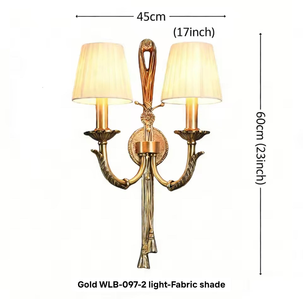 Monaco Dual Arm Brass Wall Sconce