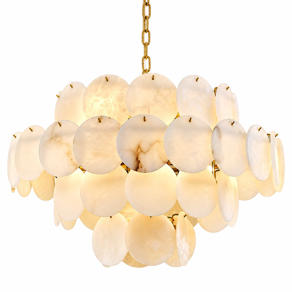 Alsina 4-Tier Brass Alabaster Chandelier