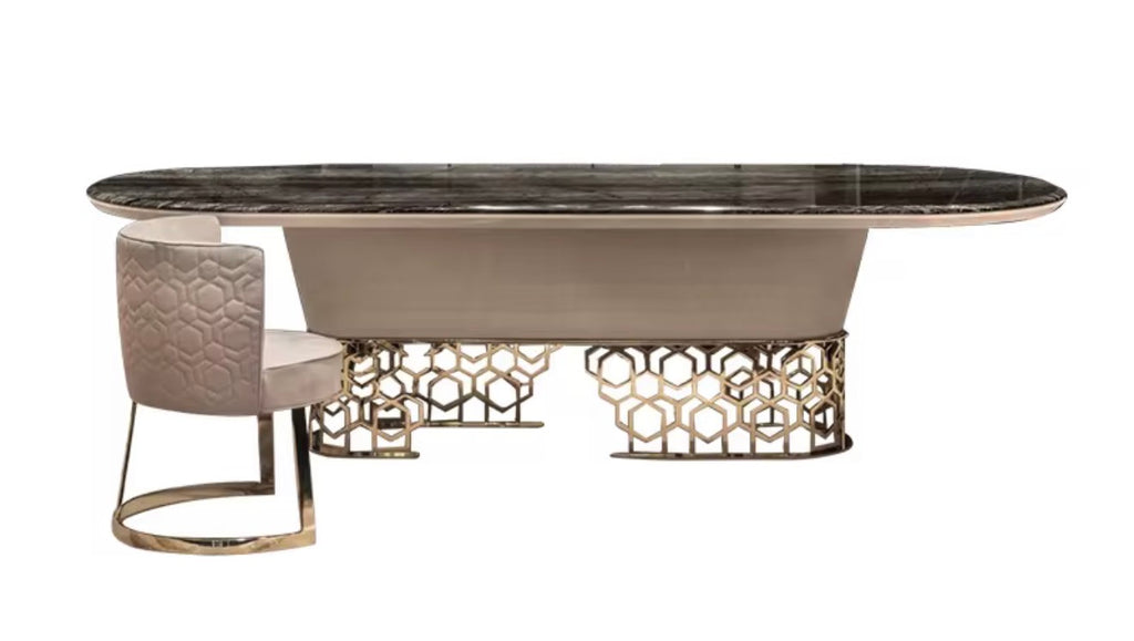 Casa Milano® Italian Marble Luxury Dining Table – Gold Base