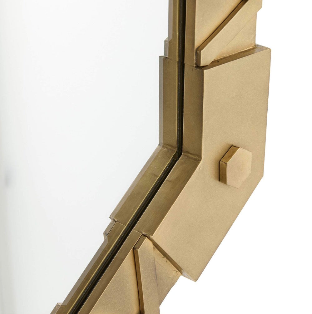 Casa Milano – Holt Antique Brass Geometric Wall Mirror