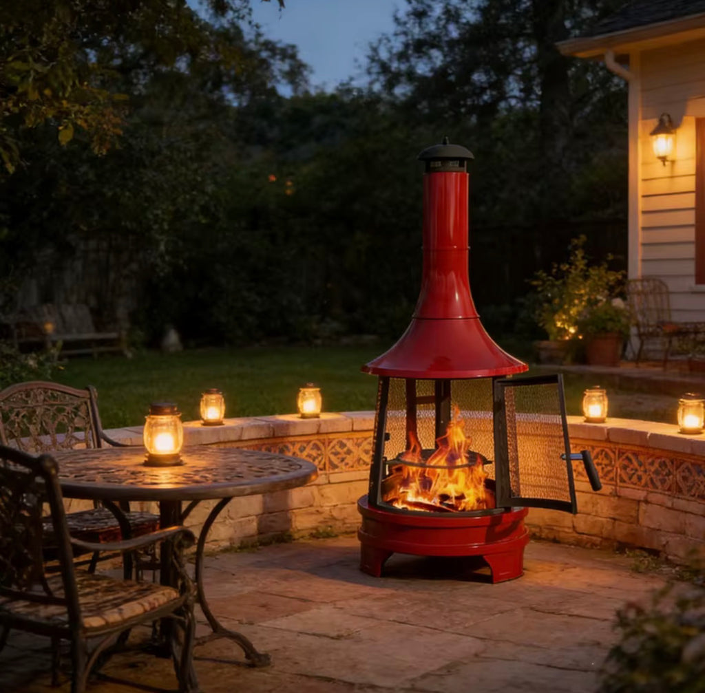 Rosso Outdoor Wood-Burning Fireplace & Grill