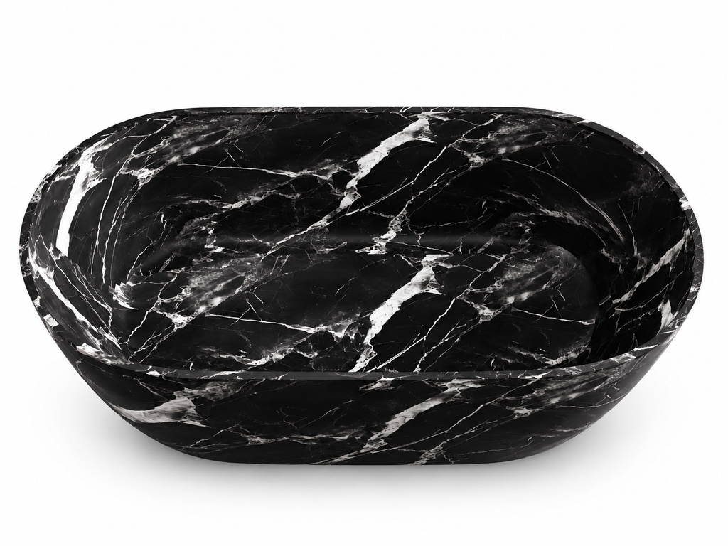 Nero Black Solid Surface Bathtub