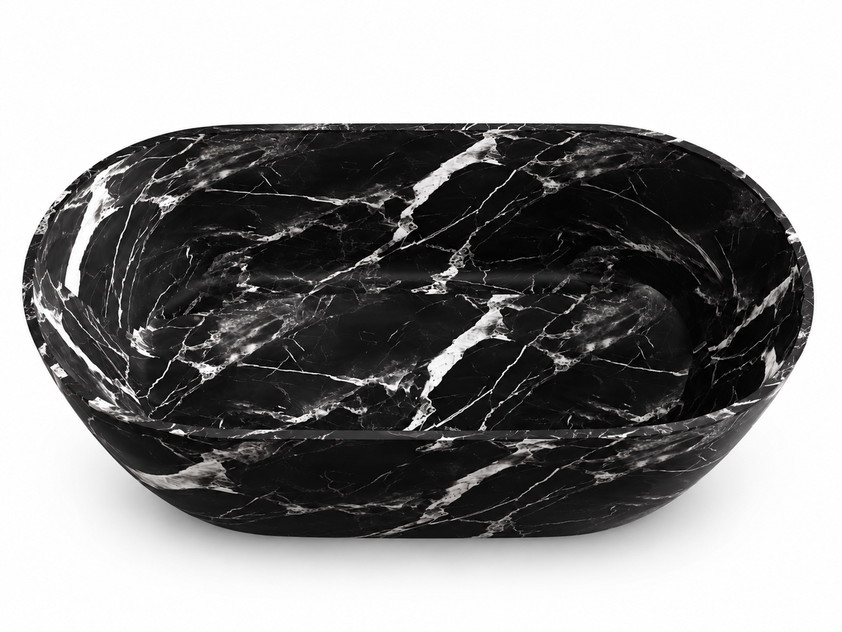 Nero Black Solid Surface Bathtub