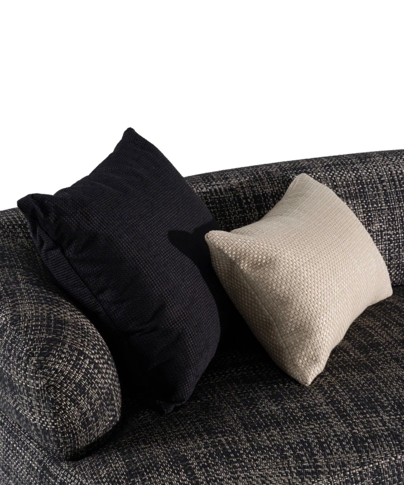 Casa Milano Lakota Modern Curved Sectional Sofa – Dark Gray Fabric