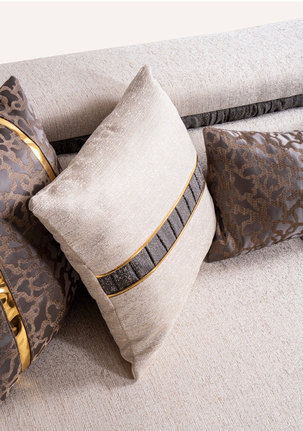 Casa Milano Diamond Collection Luxury Sofa Set with Gold Accents