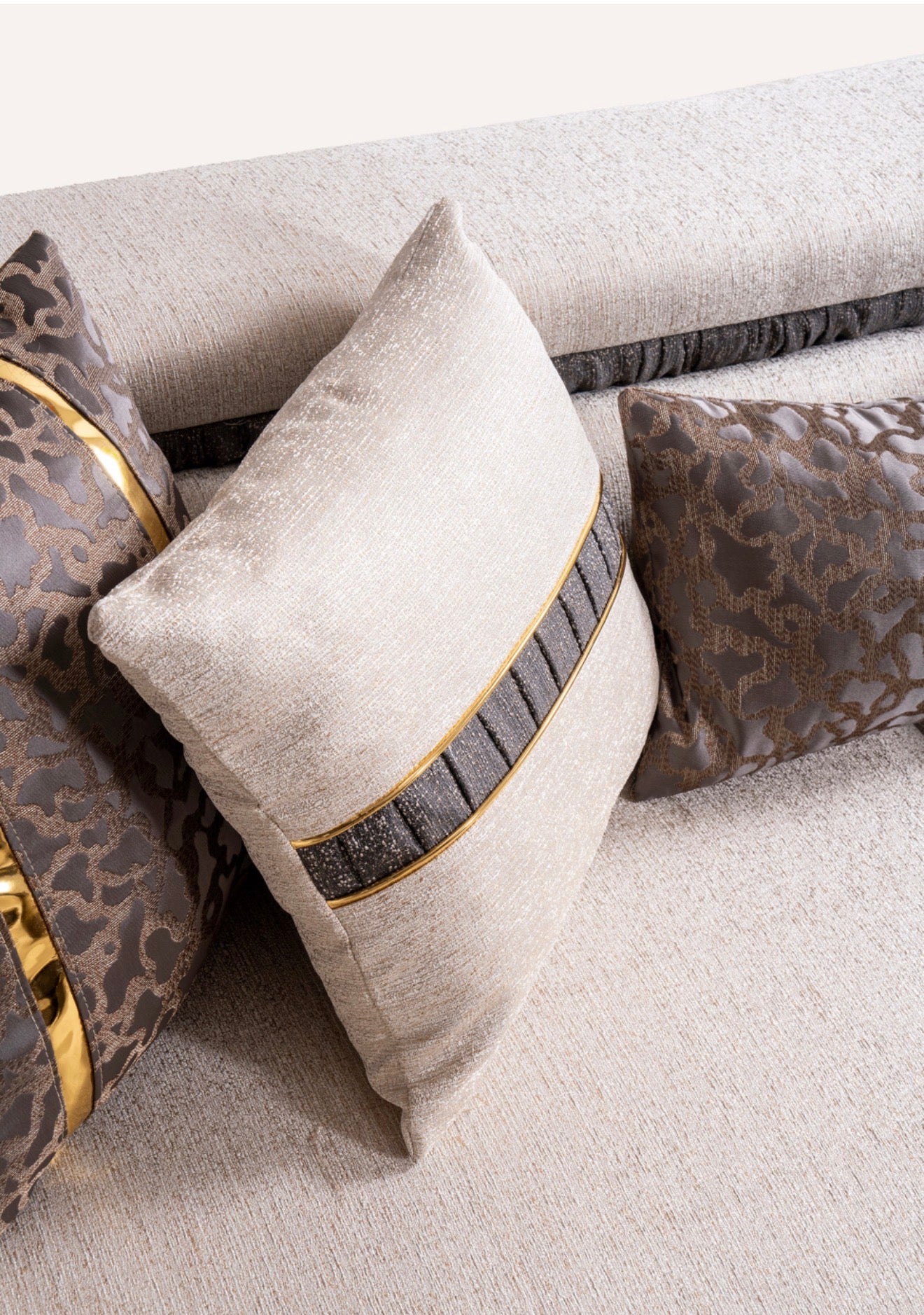 Casa Milano Diamond Collection Luxury Sofa Set with Gold Accents