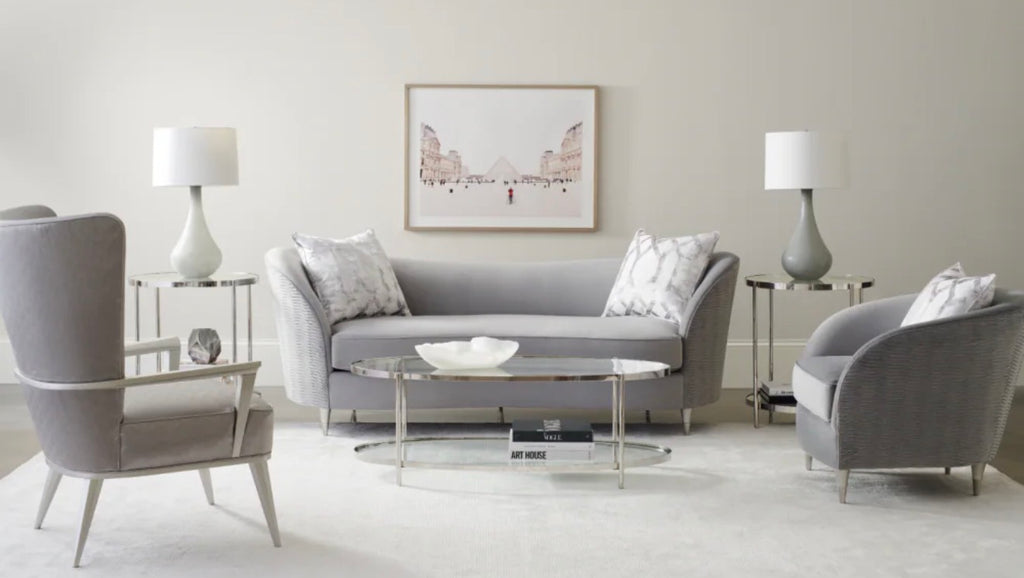 Casa Milano Gray Velvet Curved Sofa – Modern Luxury Design