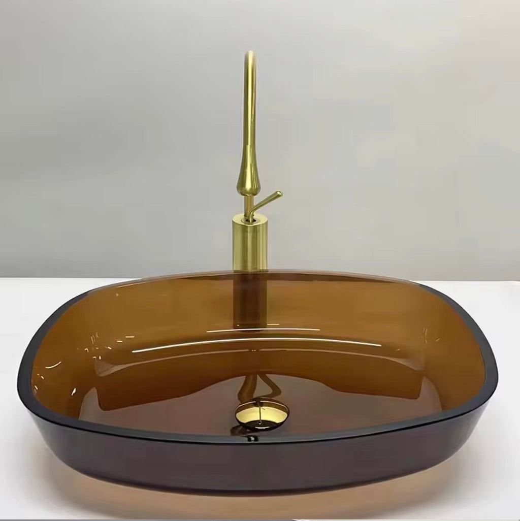 Nerina Oval Tempered Glass Vessel Sink