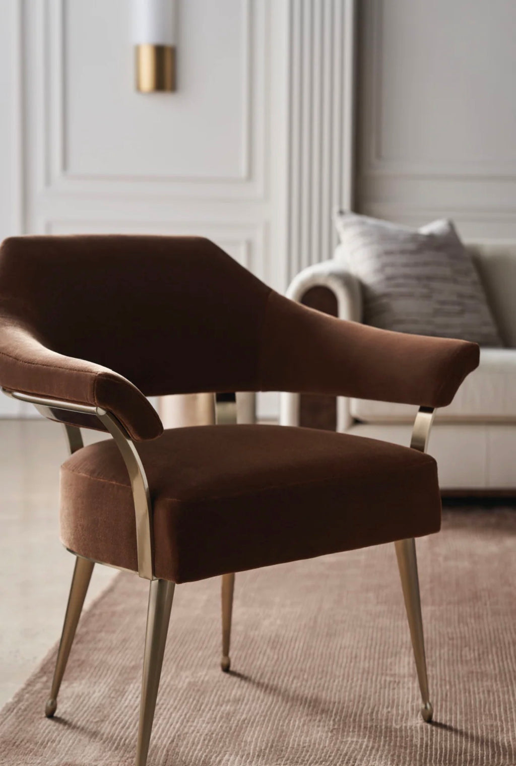 Casa Milano – Brown Mohair Accent Chair