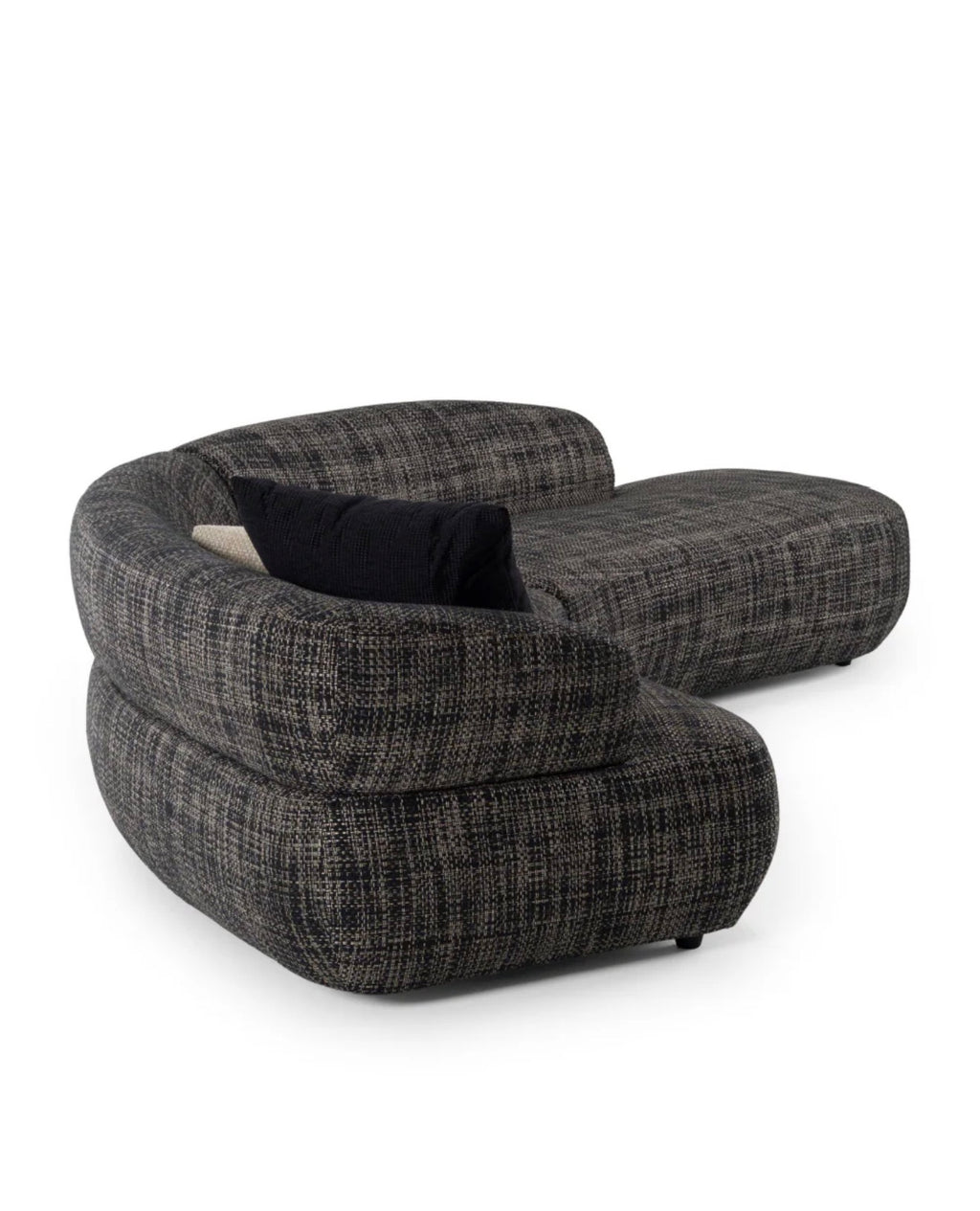 Casa Milano Lakota Modern Curved Sectional Sofa – Dark Gray Fabric