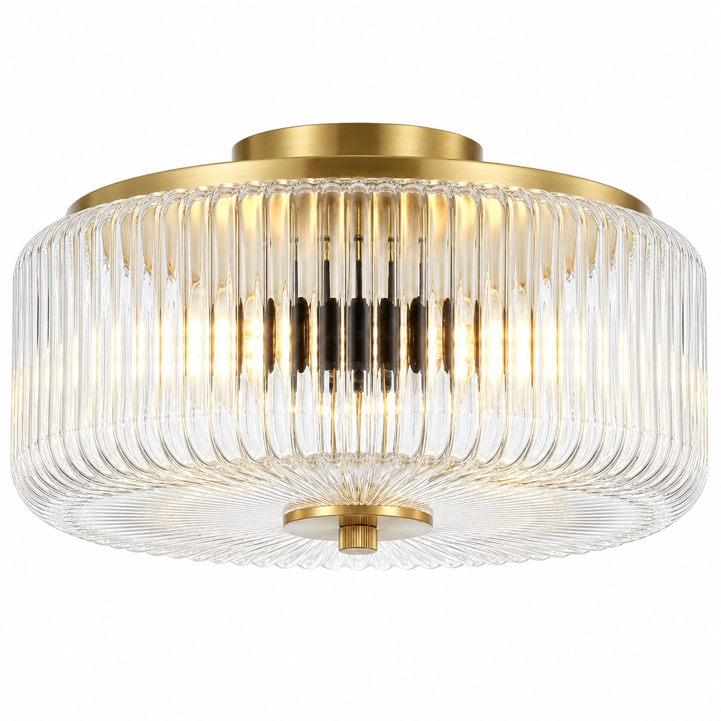 Alessia Ribbed Glass Ceiling Light