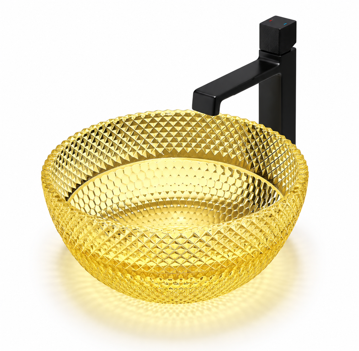 BELLINA CRYSTAL-CUT GLASS VESSEL SINK
