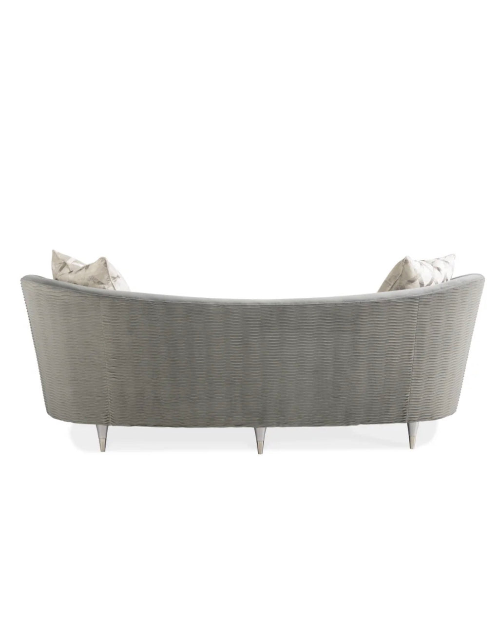 Casa Milano Gray Velvet Curved Sofa – Modern Luxury Design