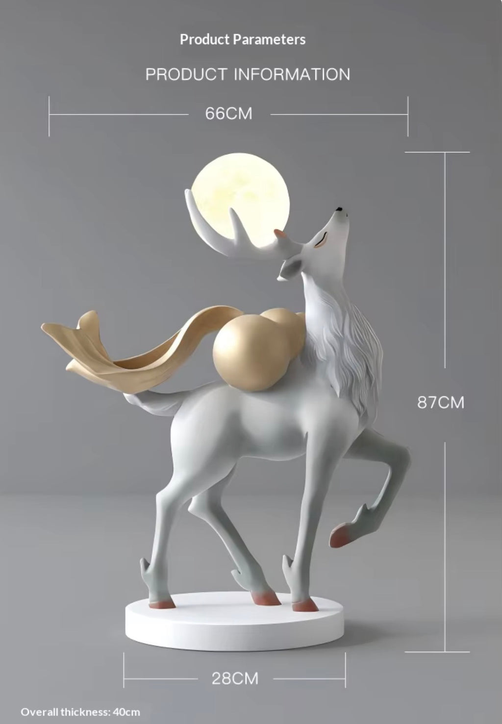 Lunaro Illuminated Deer Floor Sculpture