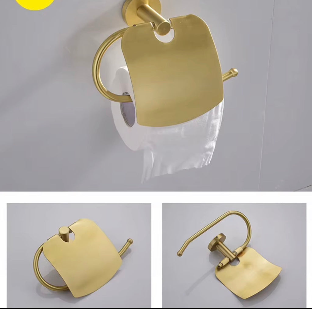 Delphine 9-Piece Brushed Gold Bathroom Hardware Set