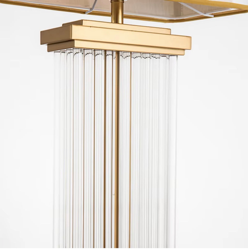 Casa Milano™ Aurora Crystal Table Lamp – Brass & Fabric Luxury Desk Light