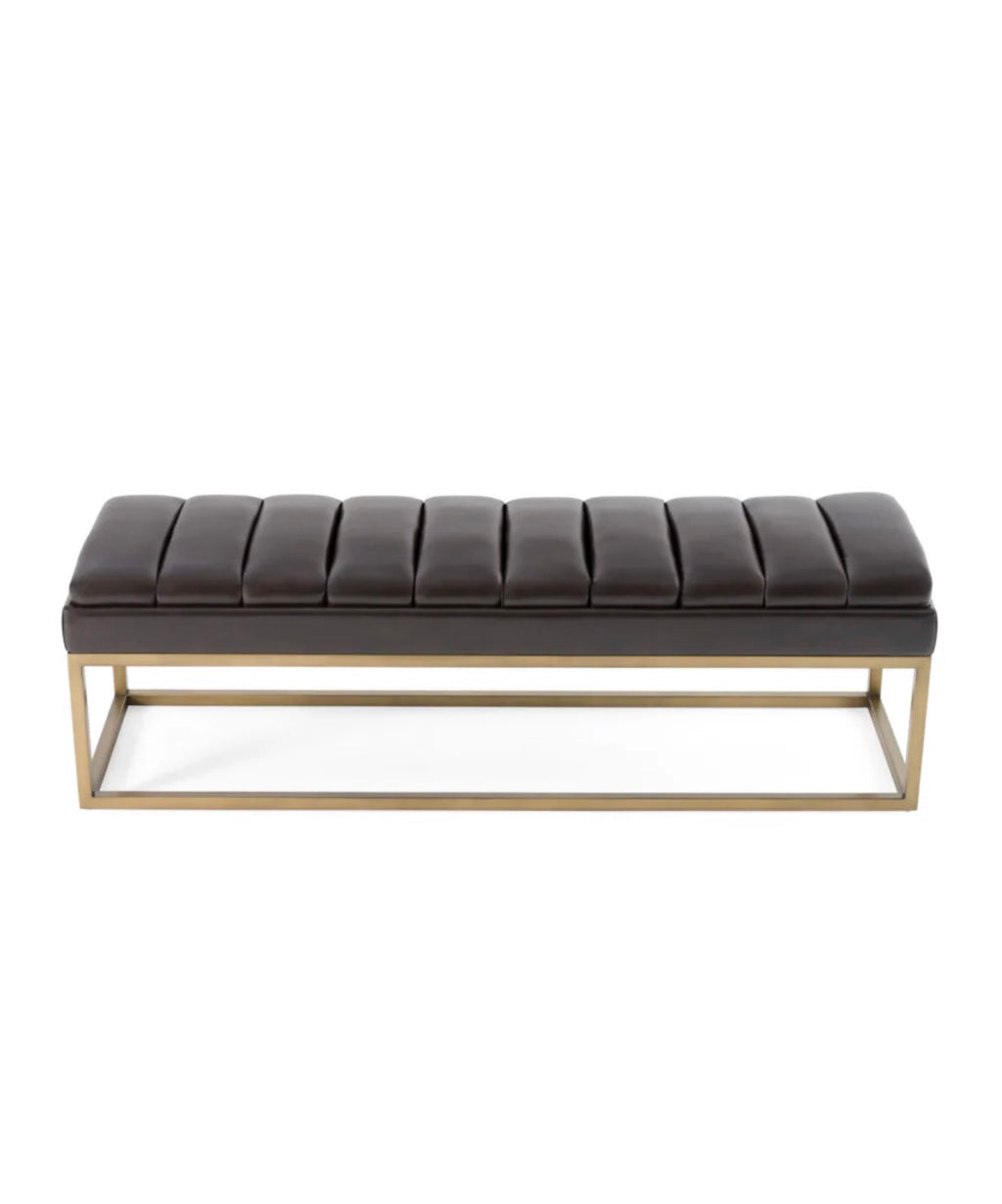 Casa Milano – Brown Vegan Leather Dining Bench