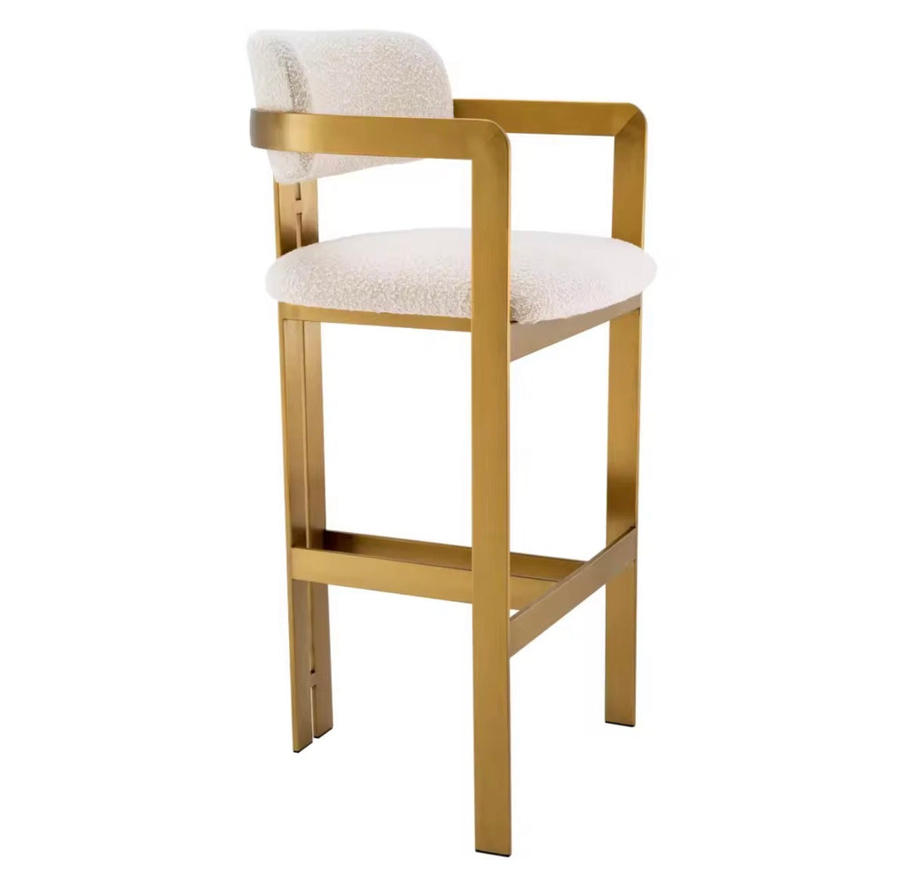 Casa Milano Oliviera Gold Stainless Steel Bar Stool