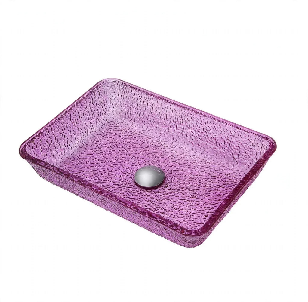 Vittoria Glacier Textured Glass Vessel Sink