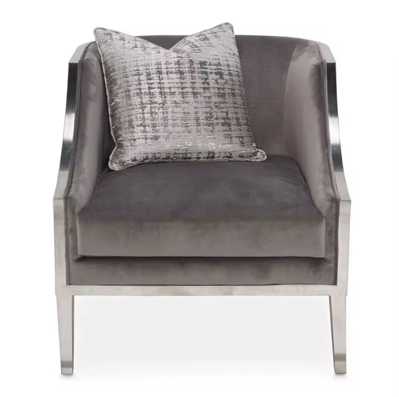 Casa Milano – Vienna Chrome Velvet Accent Chair