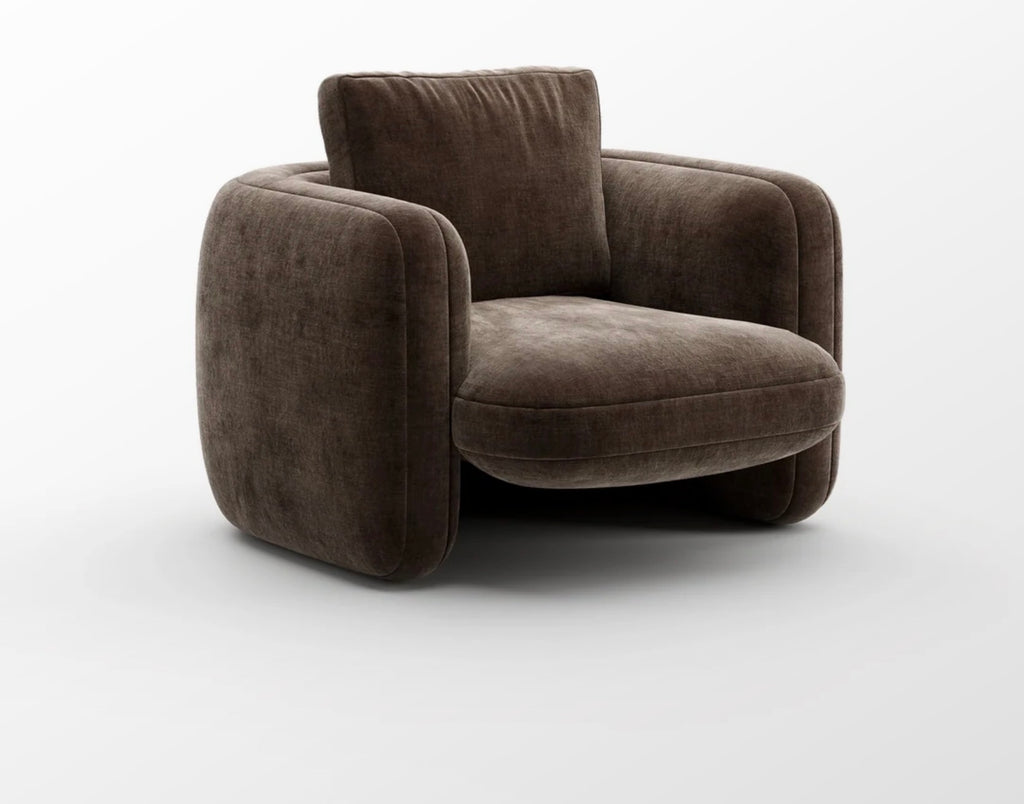 Overlap Sculptural Upholstered Accent Chair by Caracole