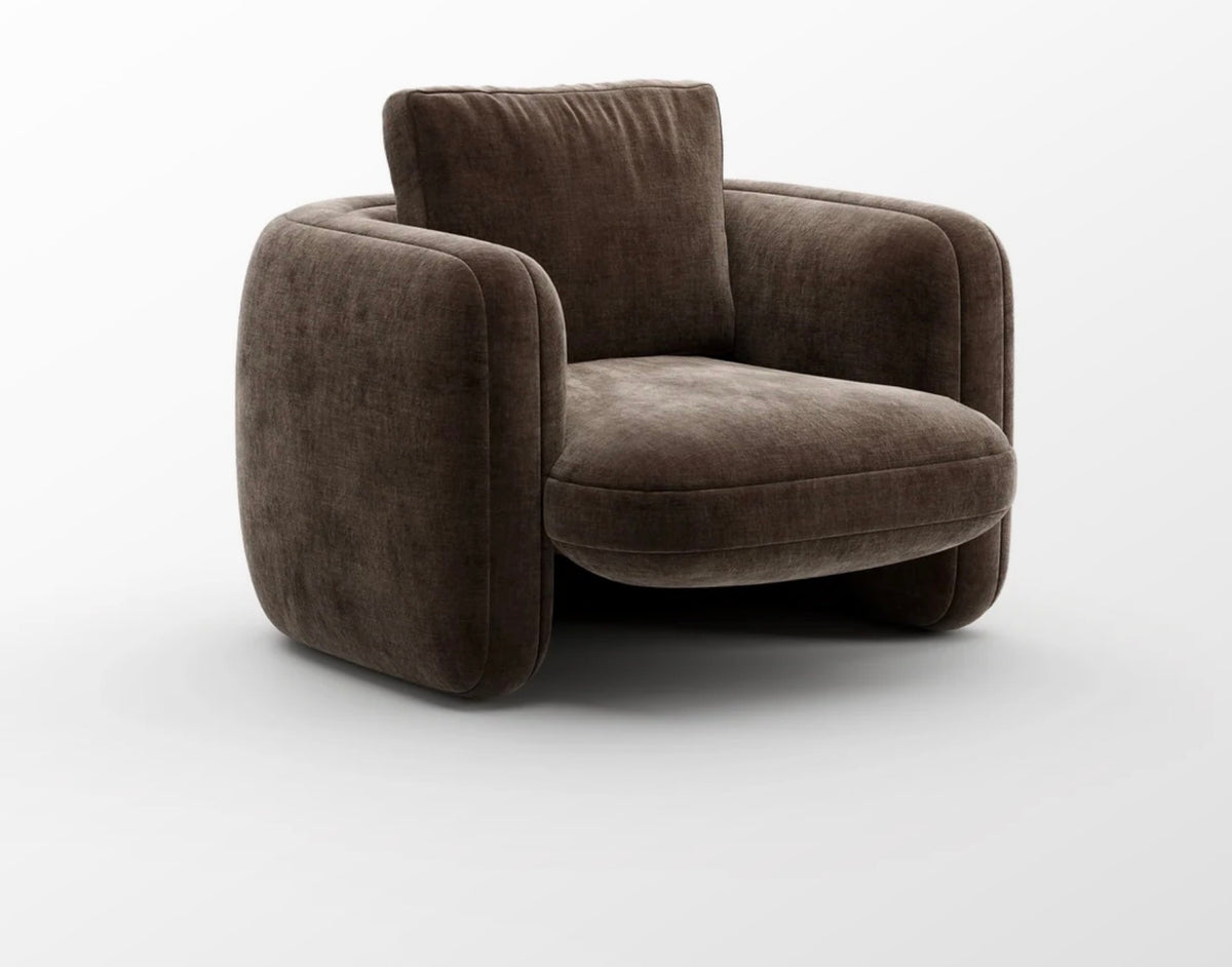 Overlap Sculptural Upholstered Accent Chair by Caracole